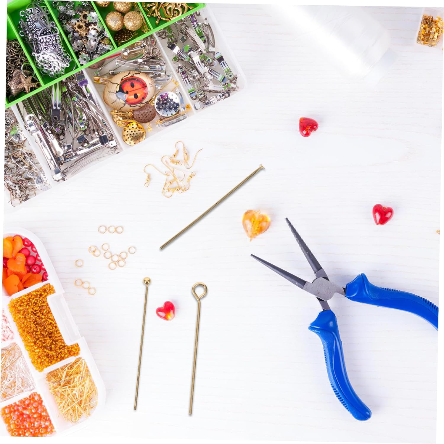 Angoily 150pcs Jewelry Making Eye Pins Set Stainless Steel T Shaped and Head Pins for DIY Earrings Necklaces Bracelets Durable Beading Tools for Crafting