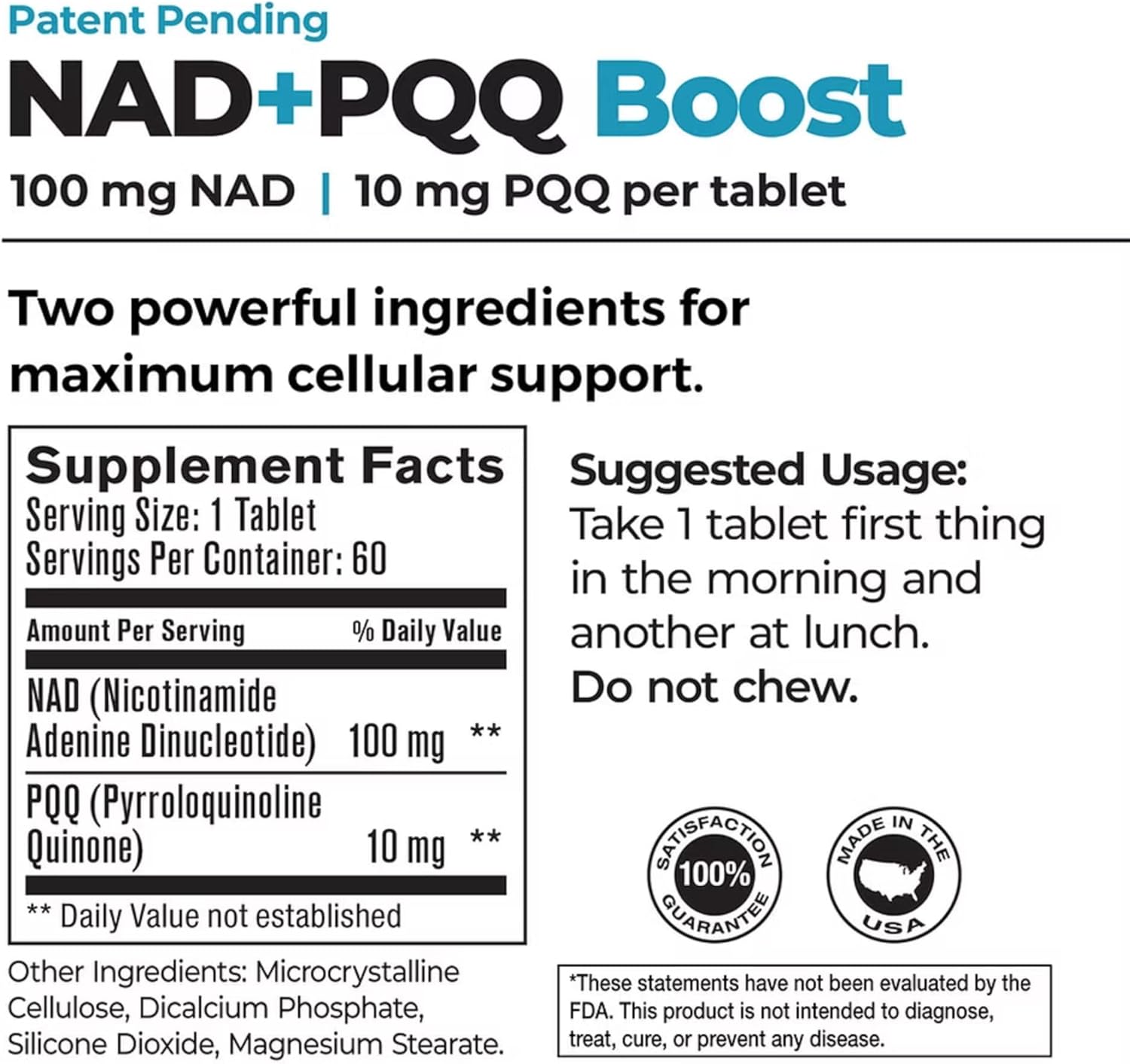 Best 365 Labs NADPQQ Boost | NAD+ Supplement with PQQ for Mitochondria | 30 Capsules | High Bioavailability Formula