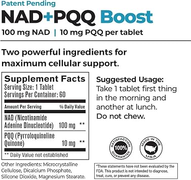 Best 365 Labs NADPQQ Boost | NAD+ Supplement with PQQ for Mitochondria | 60 Tablets | High Bioavailability Formula