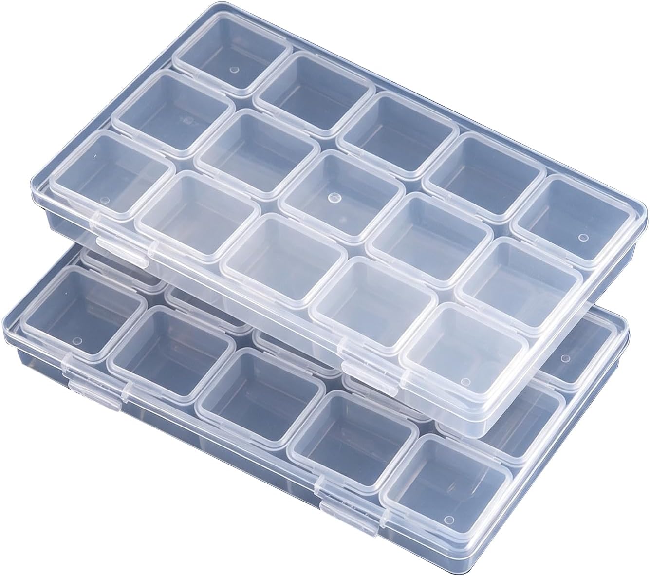 2 Pack 15 Grid Storage Organizer, Independent Small Compartment Boxes
