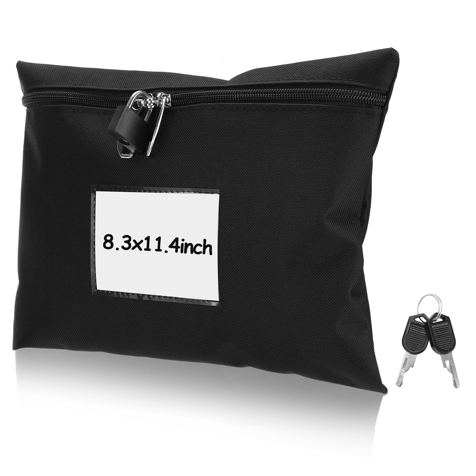 Locking Cash Deposit Bag - 11.4x8.3" Waterproof Money Pouch With 2 Keys (Red Oxford Cloth)