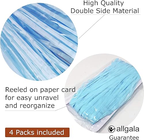 Miniatura 3 de Allgala 4PK 3.3 x 9.8 pies (3.3 x 9.8 ft) cortinas de fondo de fotos de fiesta de oropel metálico para decoración de puerta con flecos, azul