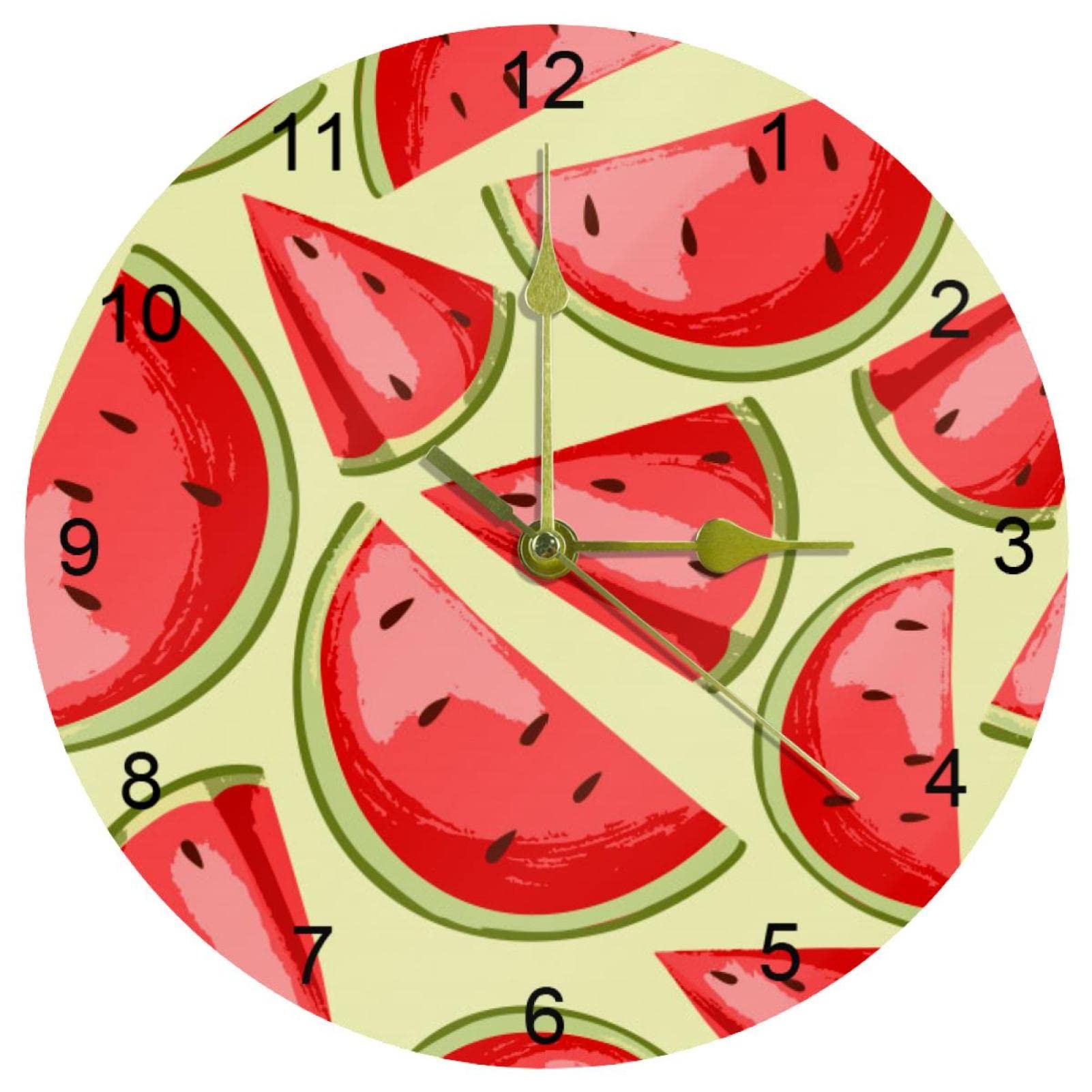 Horloge murale chiffres arabes silencieuse pour maison et école