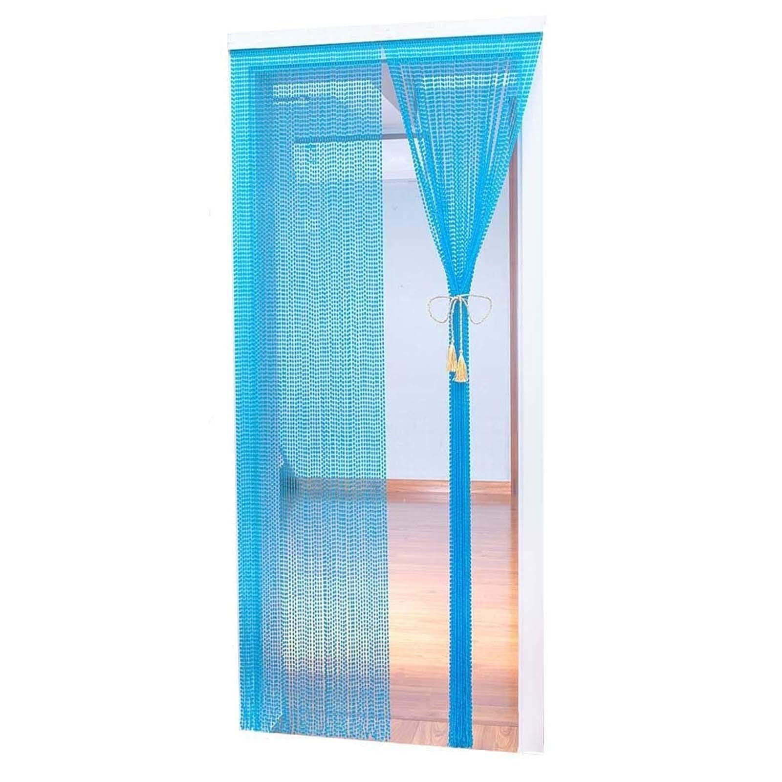 Rideau de perles haut de gamme en cristal bleu azur pour décoration d'intérieur