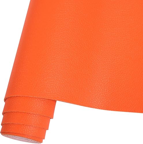 Miniatura 8 de Rollo de hojas de piel sintética de color liso de 12 x 53 pulgadas, muy adecuado para hacer manualidades, aretes de cuero, lazos, costura (negro)