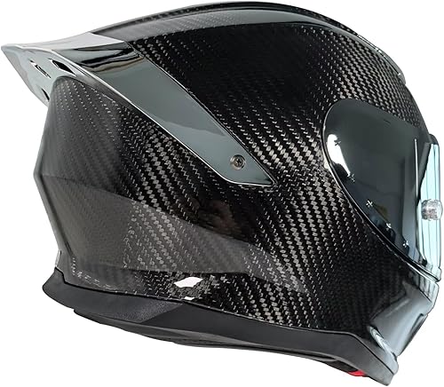 Miniatura 5 de Cascos de motocicleta de fibra de carbono de cara completa, con alerón para deporte, turismo, calle, motoneta, scooter, chopper, ATV, moto de nieve,