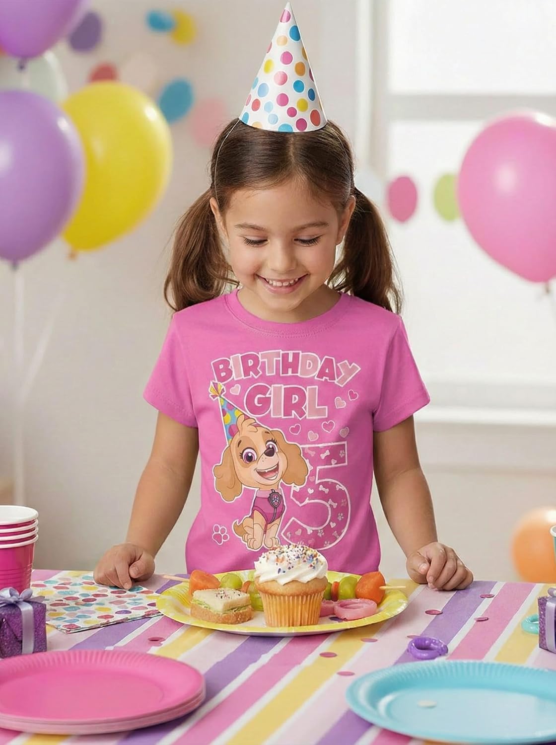Skye Paw Patrol 4th 5th Birthday Girl Shirt for 4 5 Year Old Girls - Pup-Themed Party Toddler T-Shirt