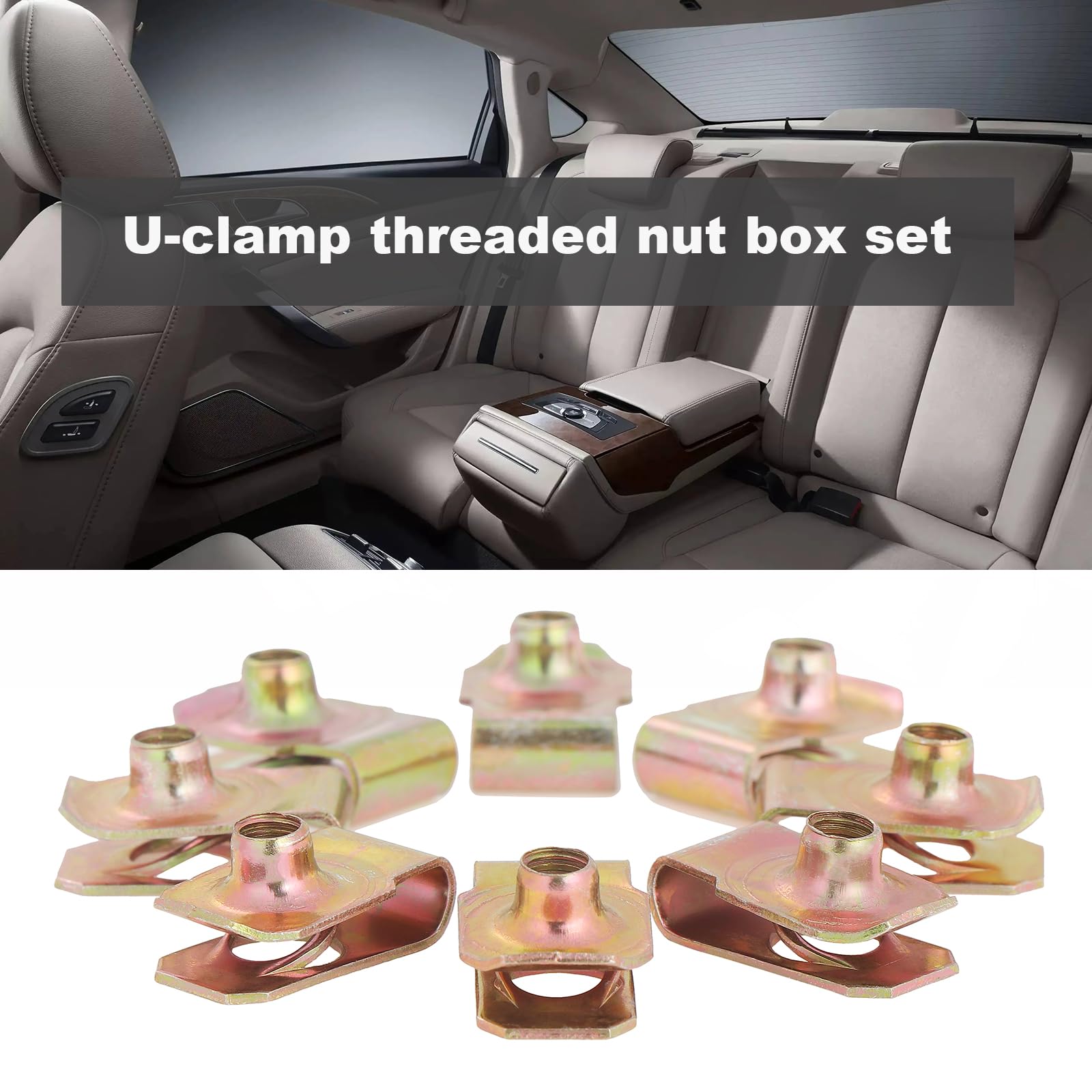 Knpwer 115 Pcs U Clips And Screws Kit,Universal Metal U-Nuts,Body Clips,U-Shaped Metal Fixing Clip, Body Screws for Car Wings - Image 2