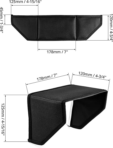 Miniatura 6 de QWORK Parasol con capucha para monitor de video LCD, parasol de cobertura integral de 7 pulgadas