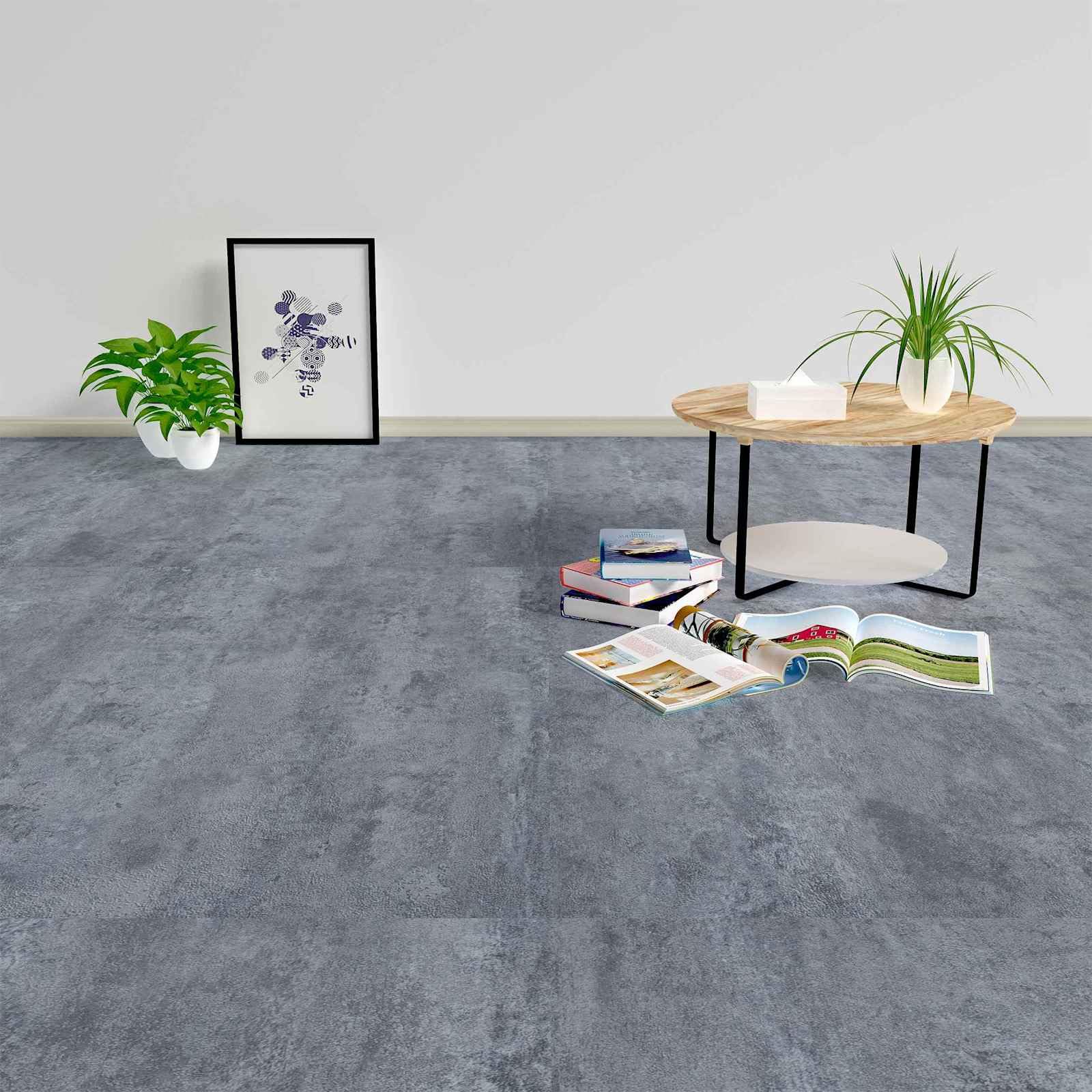 Baldosas autoadhesivas de PVC para suelo de mármol gris, 30,5 x 30,5 cm, 55 unidades