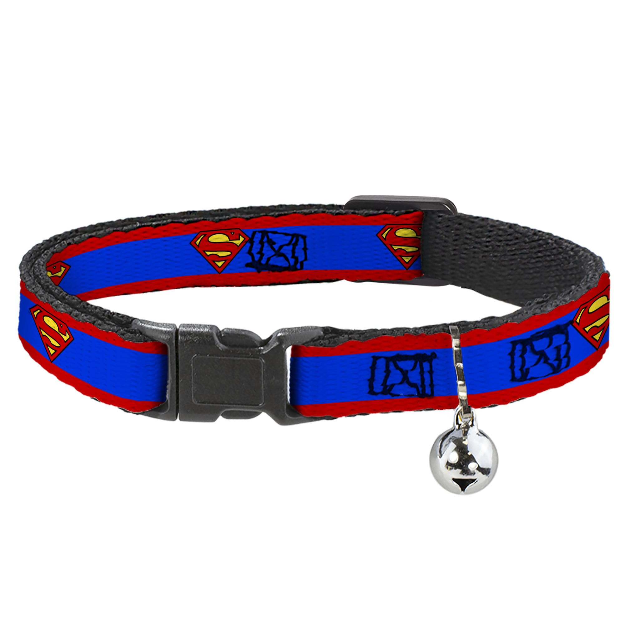 Collar de gato con escudo de Superman ajustable evita pérdidas gracias al cascabel