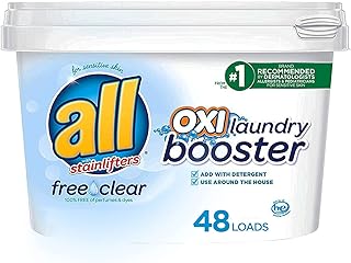 all OXI Laundry Booster for Sensitive Skin, Free Clear, 52 Ounces, 48 Loads