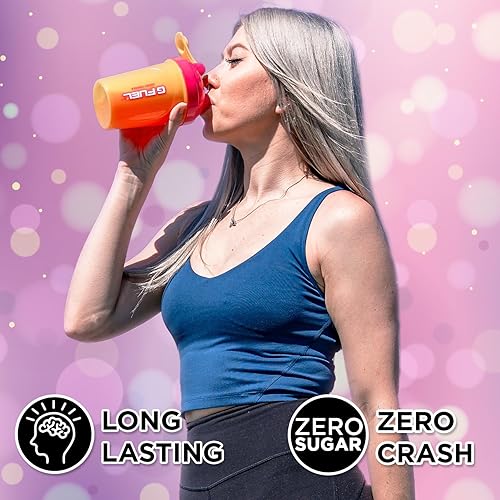 Vista 24 de GAMMA LABS G Fuel Blue Ice Energy Powder, sin azúcar, suplemento de enfoque de cafeína limpia, sabor a frambuesa azul, amino focal, mezcla