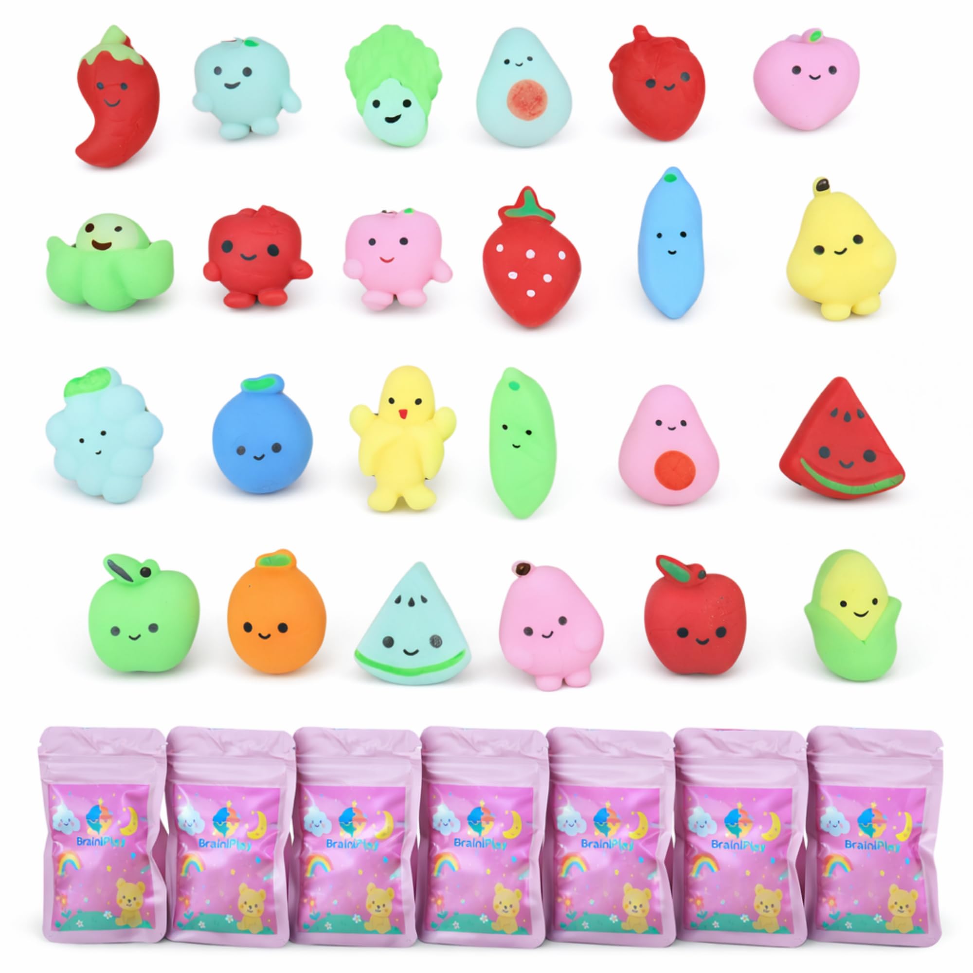 Juguetes Squishy, Multicolor, Plástico, 7cm Diámetro, Tema Animales, para Niños 3 Años y Más, Unisex (Pack 80, 80, Unidad)