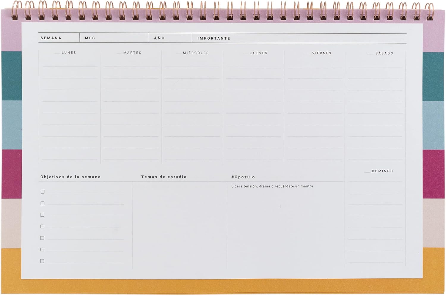 UO Weekly Planner, Planner for Positioning, Days, Unnumbered, 60 Pages, High Quality Paper 90 g, 30 x 24 cm