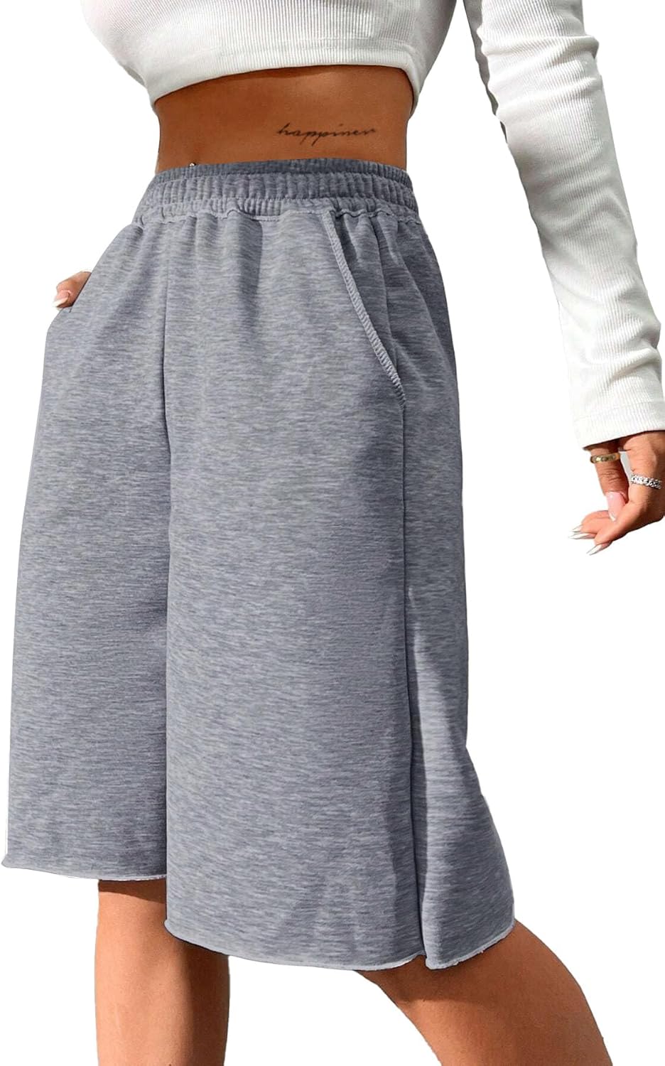 SOFIA'S CHOICE Women's Wide Leg Sweat Shorts Jogger Athletic Bermuda Short Pants with Pockets - Image 4