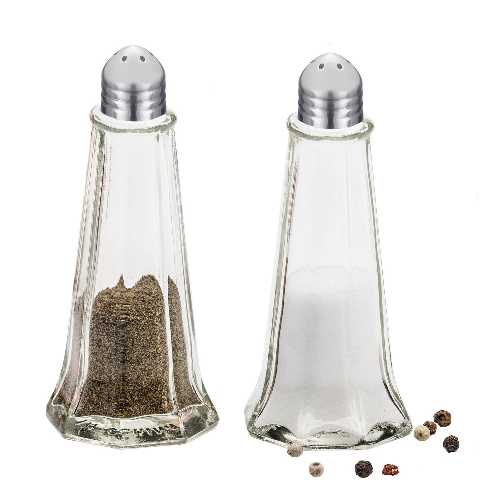 Westmark Zestaw: Pieprzniczka i solniczka, 2 elementy, Pojemność: 40 ml każdy, Szkło/Stal nierdzewna, New York, Srebrny/Przezroczysty, 65262270