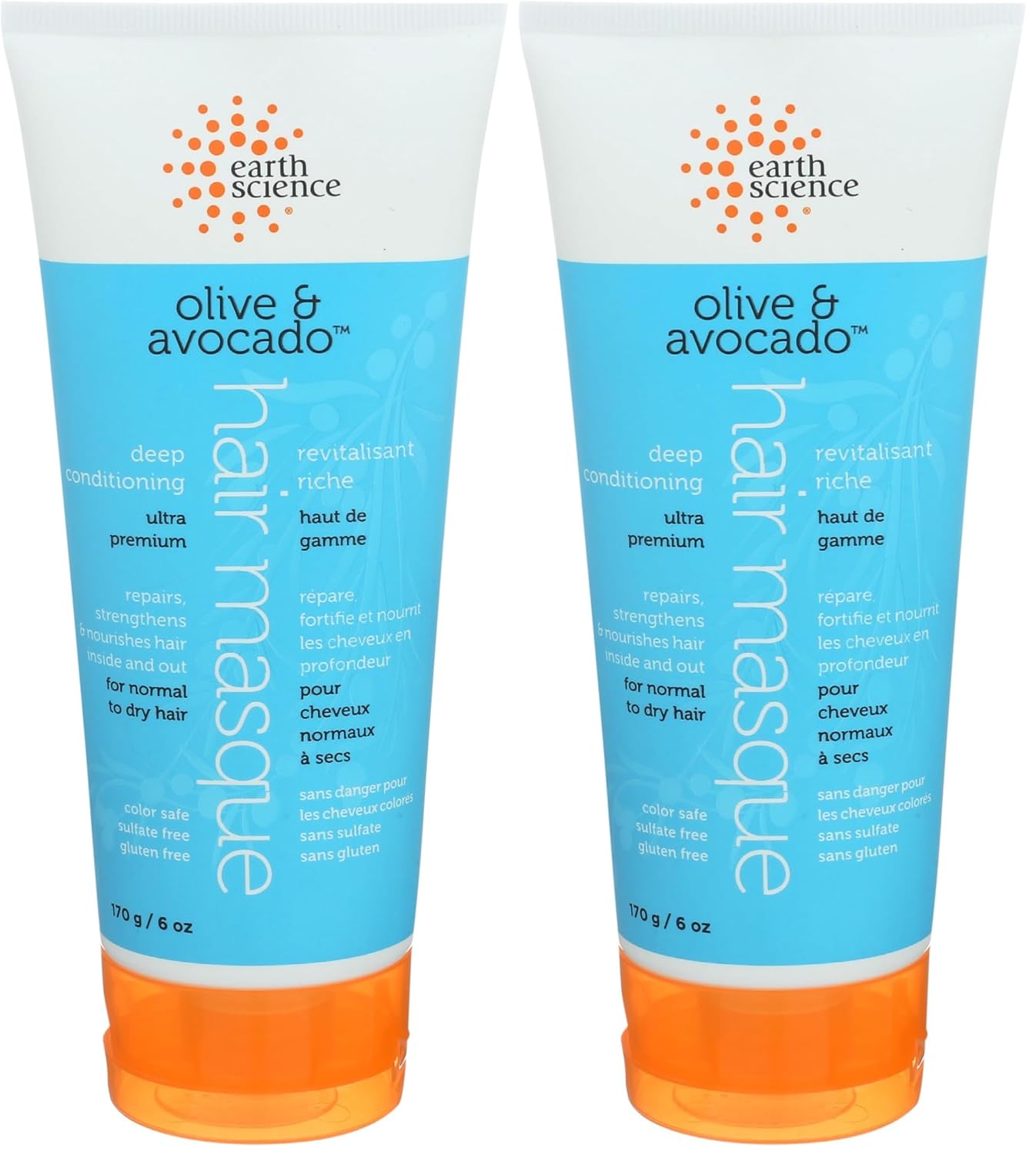 Earth Science - Olive & Avocado Deep Conditioning Hair Masque: For Normal to Dry Hair (6 oz.) (Pack of 2)