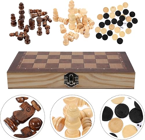 Miniatura 8 de 1 juego de mesa internacional de Japón plegable de viaje educativo juego de viaje 3 en 1 juguetes rompecabezas tablero de ajedrez madera