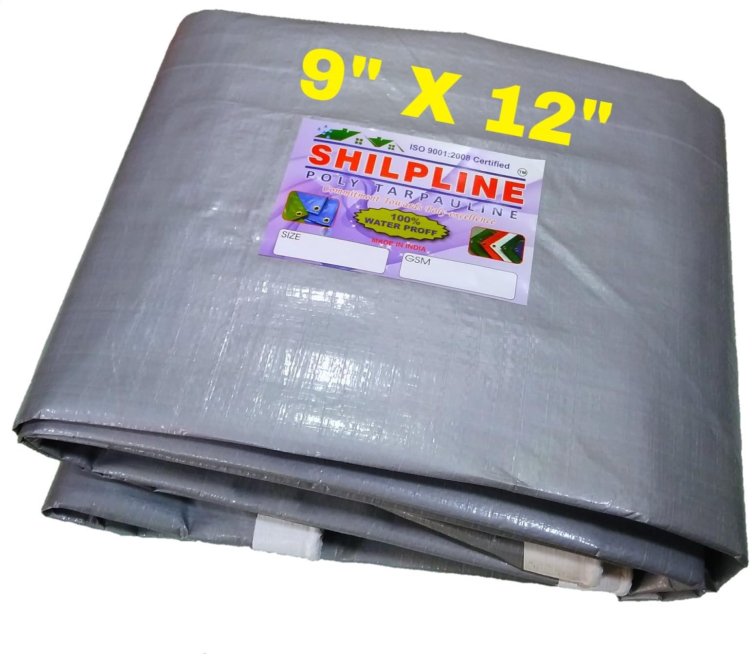 SHILPLINEโข 100% Pure Virgin UV Waterproof Tarpaulin (9 x 12 Ft.) (170 GSM) (Silver)
