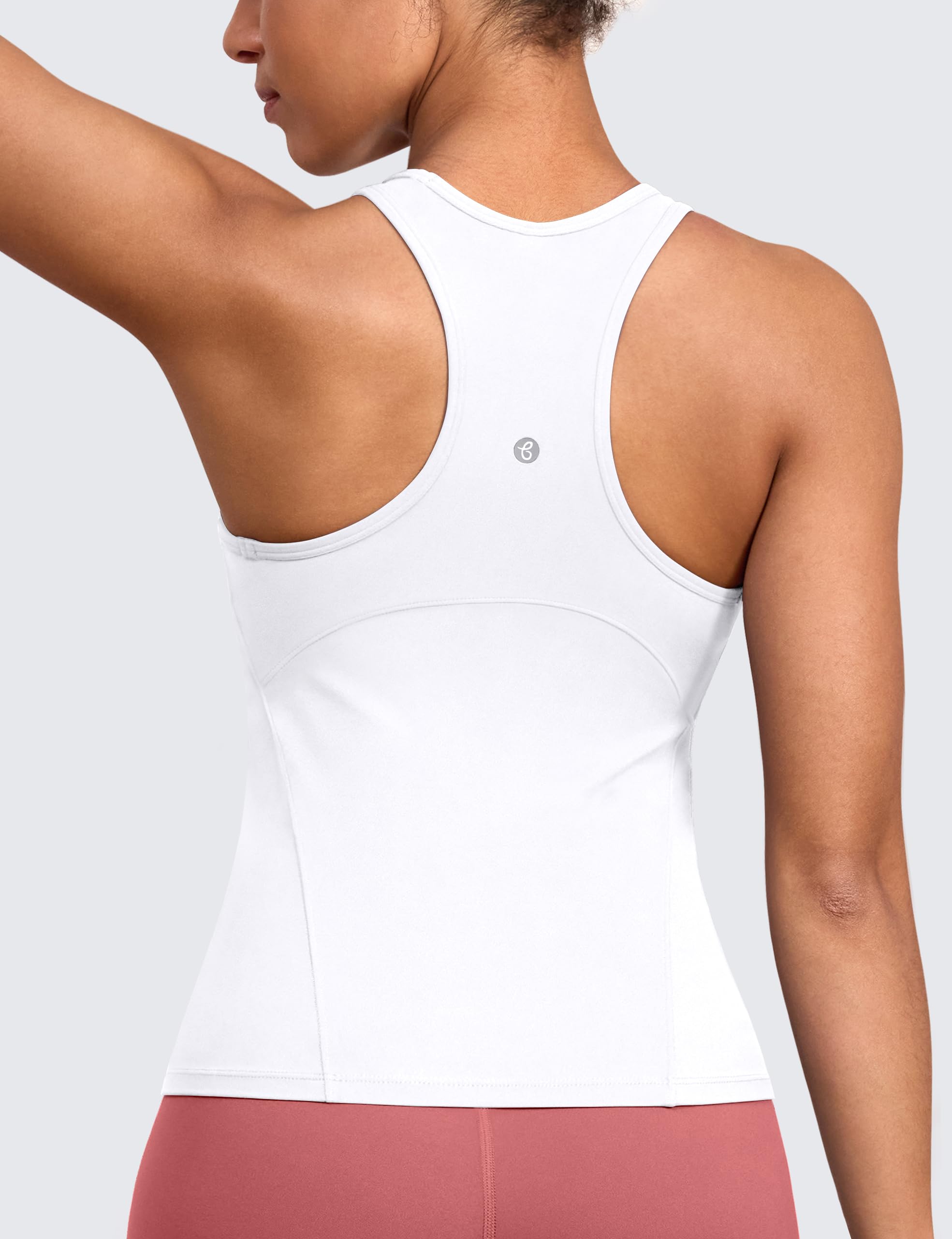 BAYDI Clouduxi Racerback Yoga Tank Top Mujer Deporte Tops Fitness Opaca Top Top de Cuello Alto Running Camiseta de tirantes Fitness Deporte