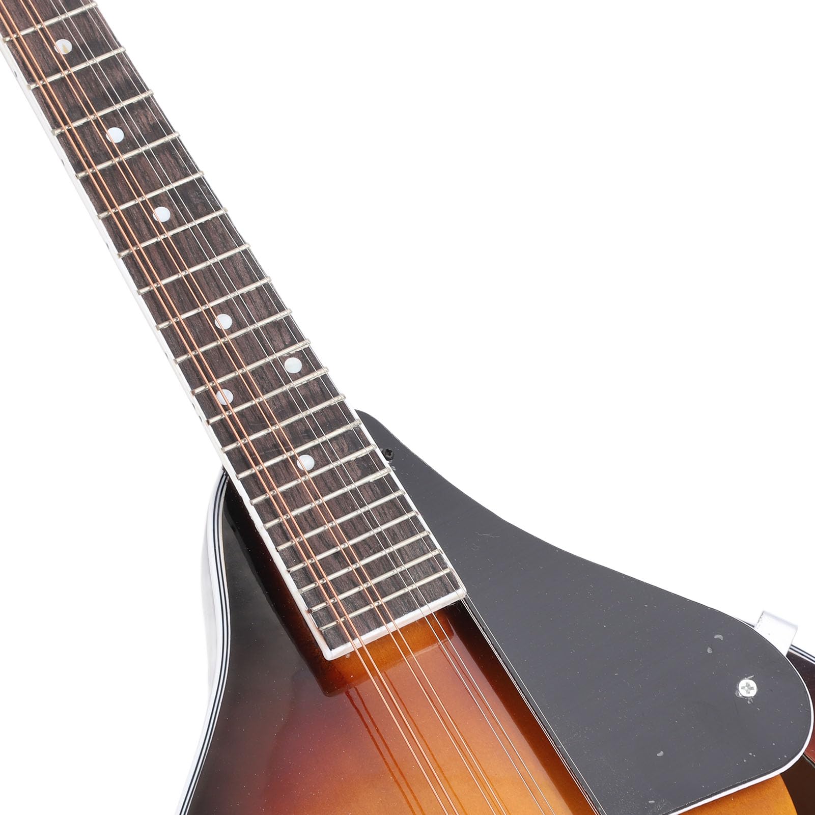 Mandolina Estilo A, Mandolina Acústica Sunburst con Cuerpo de Palisandro de Tilo, Traste Suave de Cuello Ergonómico, para Principiantes Diestros, con Púas de Bolsa, Paño de
