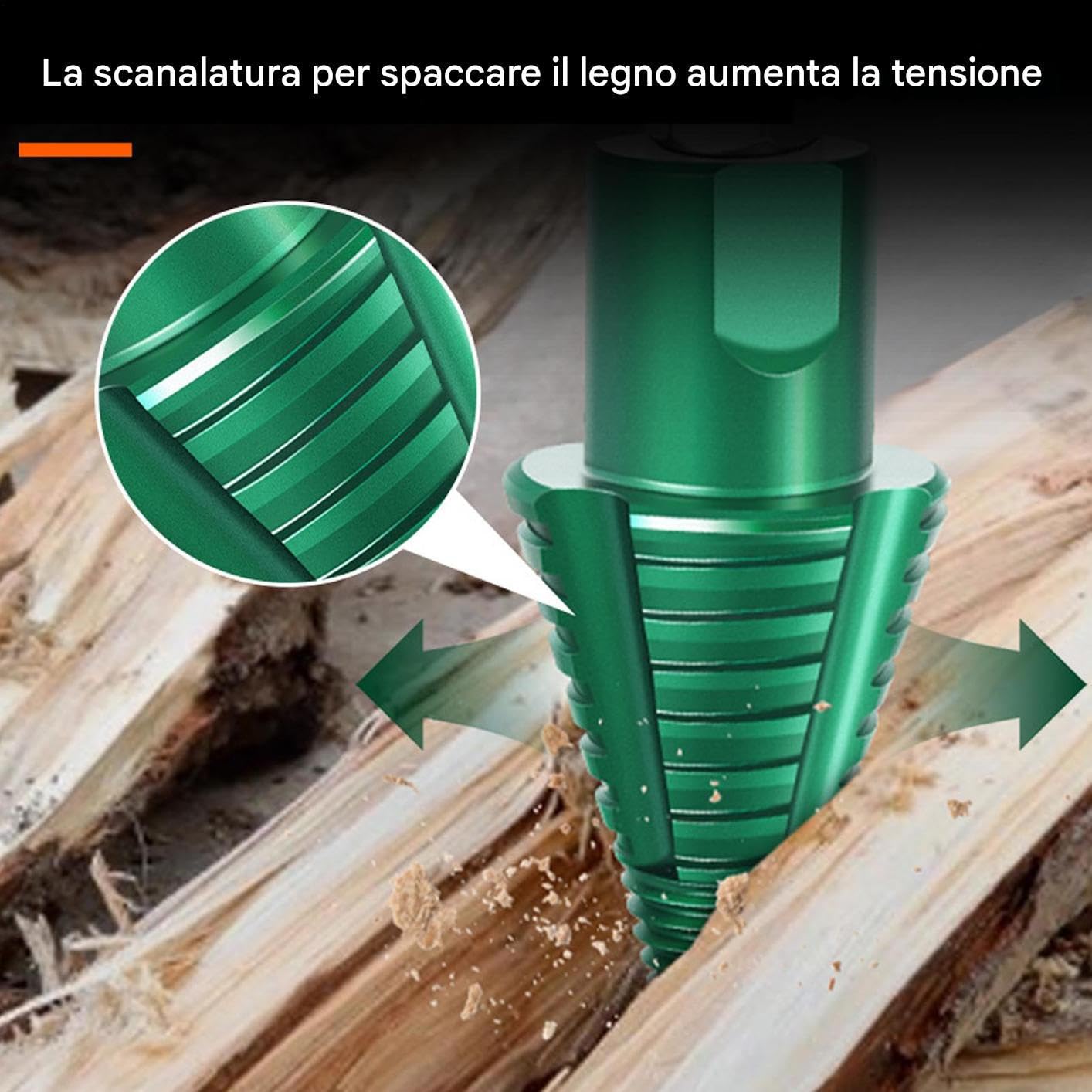 Punta spaccalegna da trapano Cono a vite rimovibile da legna | Cono A Vite Resistente Da Trapano Per assemblaggio mobili, fai da te, riparazioni casa campeggio fattoria