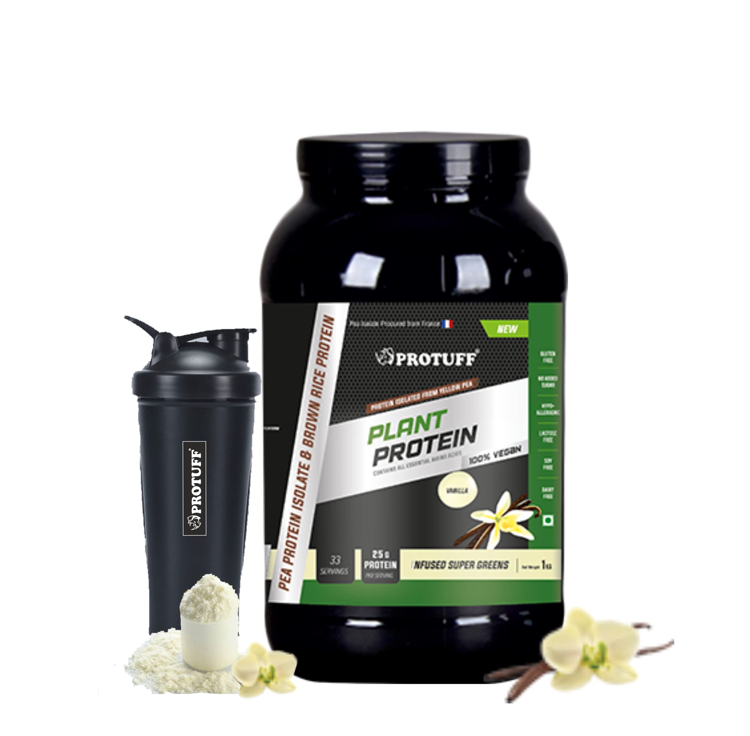 PROTUFF Plant Protein Powder, Vanilla, 25g Vegan Protein, 5.37g BCAAs, Clinically Proven Ingredients, Superfoods, No added Sugar, Protein for Women and Men, 1kg, 2.2 pounds (33 Servings) (B08DBN8SJH) Amazon Price History, Amazon Price Tracker