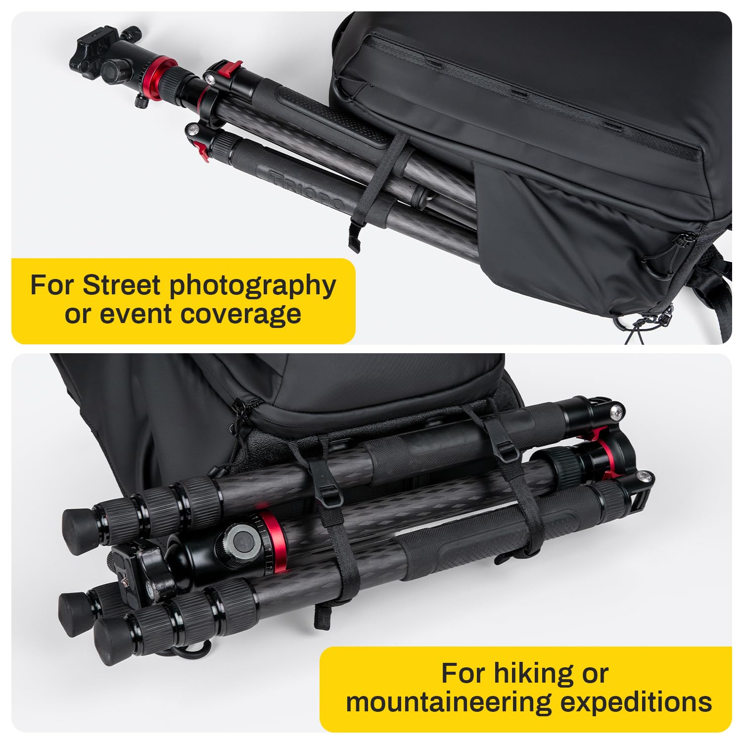 RaLeno 25 L+5 L Zaino per fotocamera, custodia rigida impermeabile con 5L scomparto frontale espandibile per fotocamera DSLR SLR Mirrorless, compatibile con drone DJI Mavic / 16 laptop/treppiede