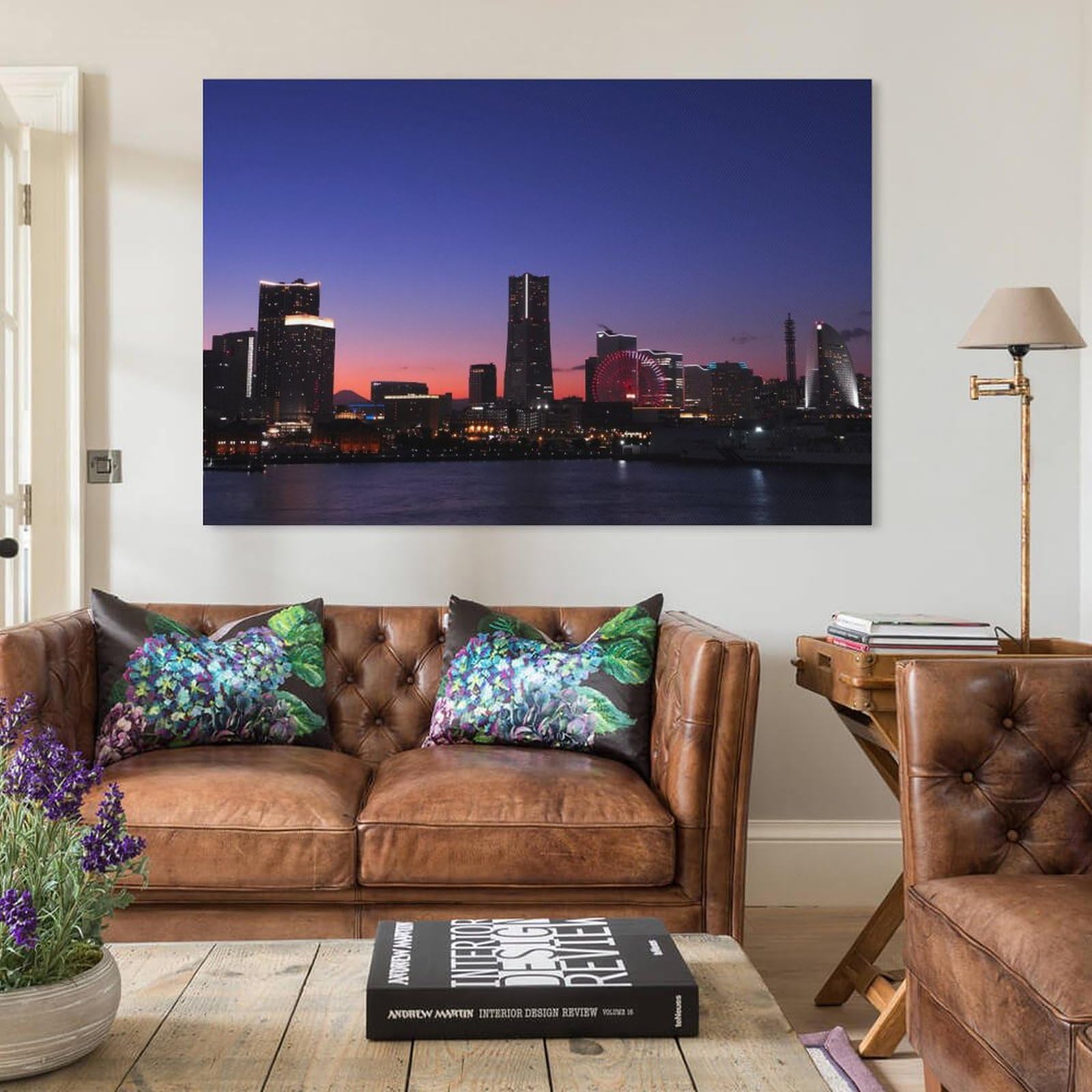 Amazon.co.jp: 絵画 神奈川県 横浜の夜景インテリア 絵画 魅力的な都市