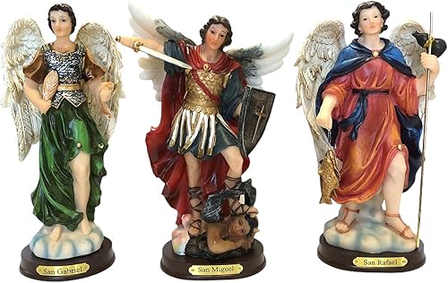 3 Arcngeles 8" pulgadas San Miguel Arcngel & Gabriel, Rafael Arcángeles Set