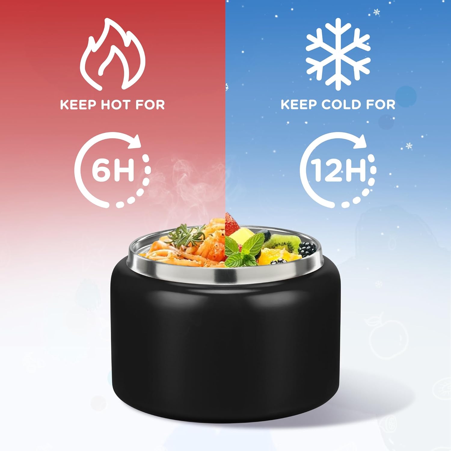 MAISON HUIS 8oz Soup Thermo Wide Mouth Vacuum Insulated Thermo Food Jar, Leak Proof Stainless Steel Thermo for Hot&Cold Food Kids Food Lunch Soup Container for School Travel - Image 2