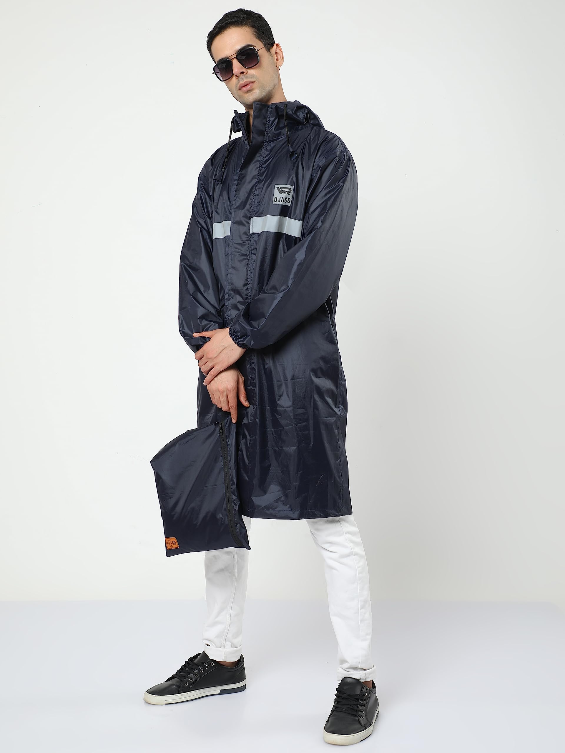 VROJASS Chubasquero para hombre, 100% poliéster impermeable, parte superior para temporada lluviosa, paquete de 1