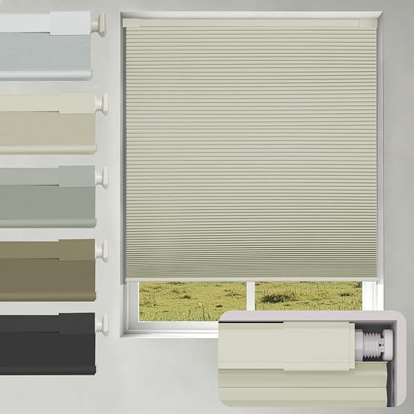 Changshade no Drill no Tools Blackout Cellular Shades,Cordless Blinds for…