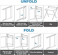 Vista 8 de GreenForest - Escritorio plegable para computadora, no requiere montaje, Negro