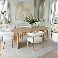 Vista 1 de Mid-Century Modern Dining Chairs Set of 4, Armrest Barrel Dining Chairs Side Accent Chairs with Curved Back, Upholstered Wood Armchairs for Kitchen