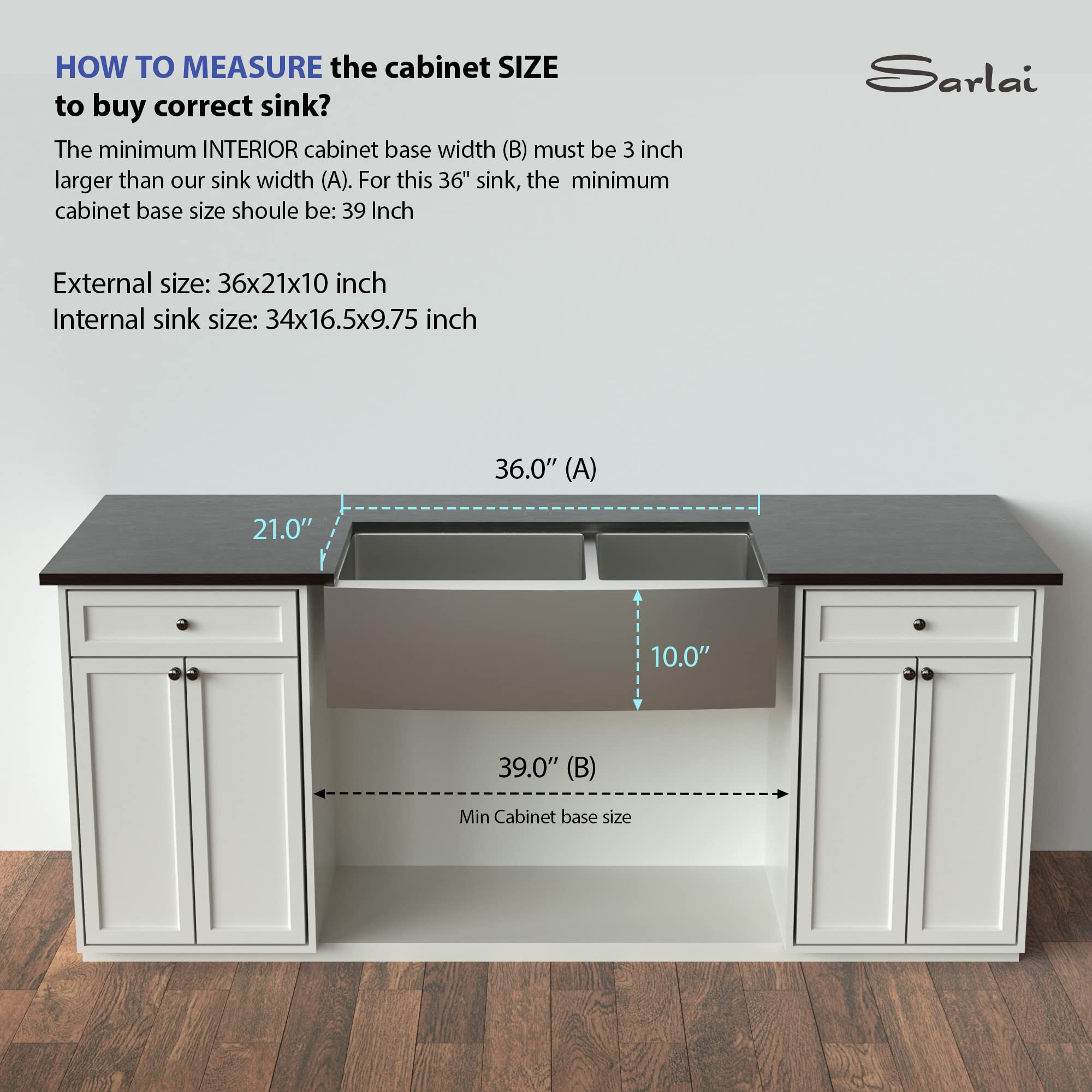 36 Stainless Farm Sink Double Bowl Sarlai 36 Inch