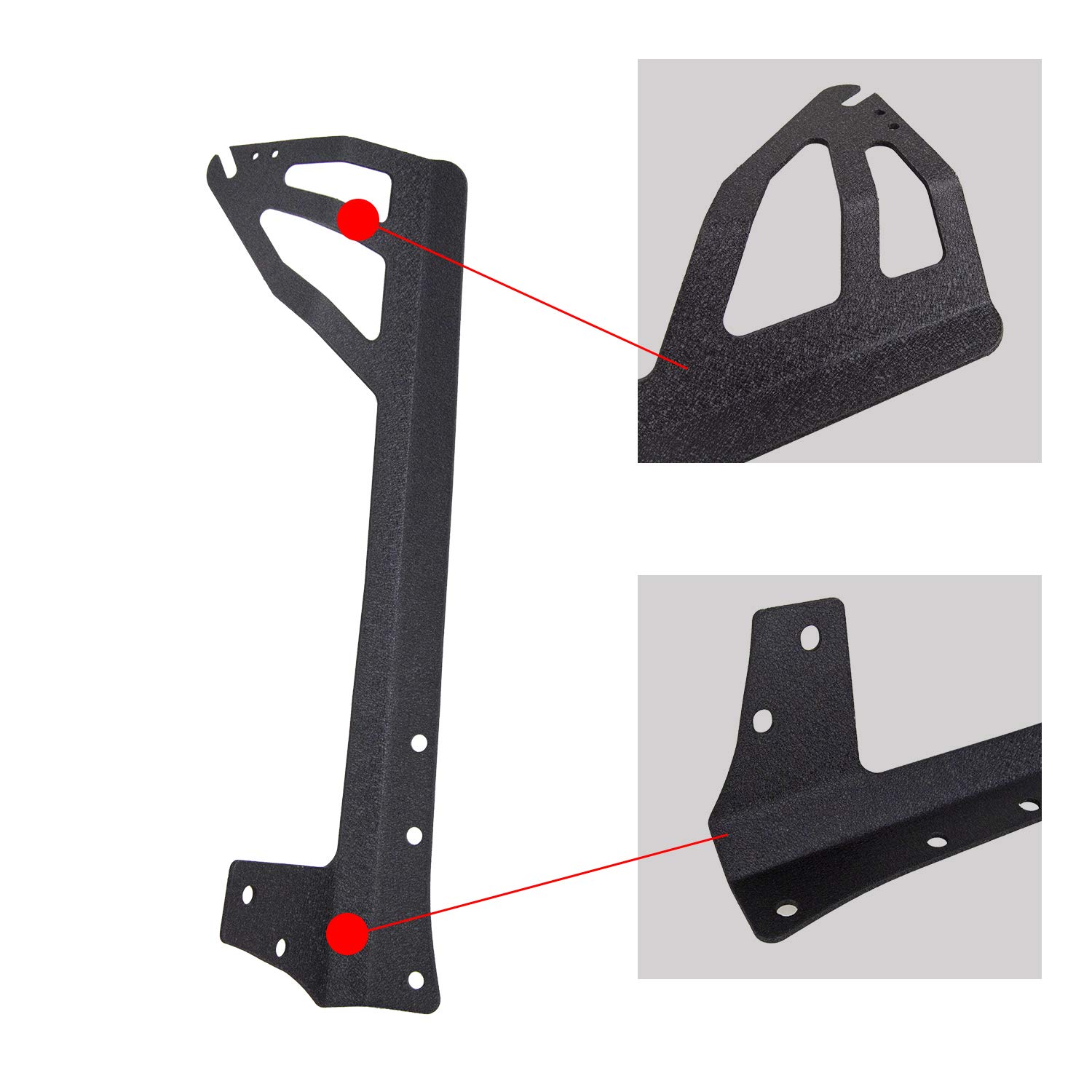 AUXTINGS Staffa di montaggio per parabrezza superiore per barra luminosa a LED da 52 pollici 2007-2017 Wrangler JK 4WD, Wrangler Unlimited JK 4WD / 2WD