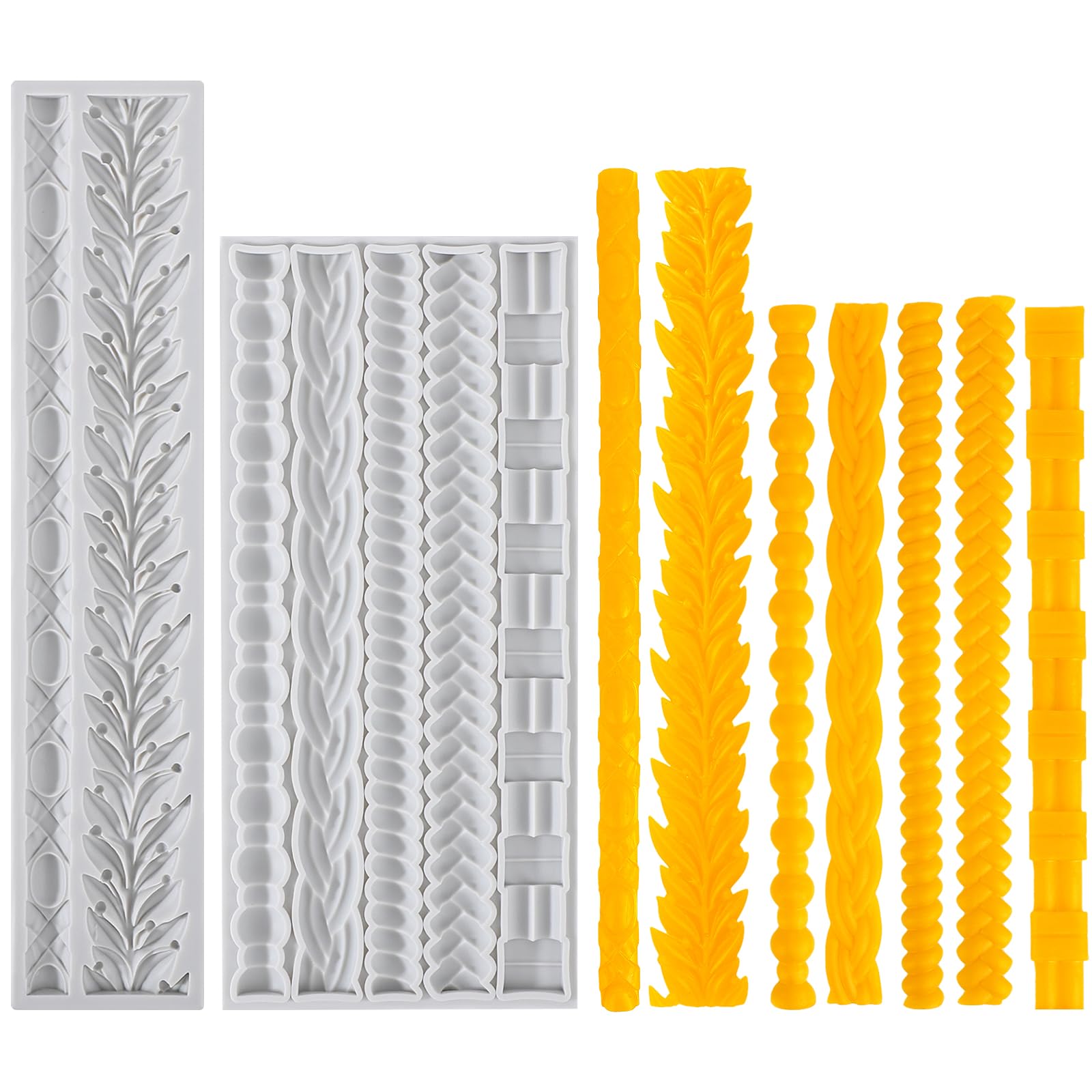 Silicone Fondant Molds - Pearl Lace Border Decor -8