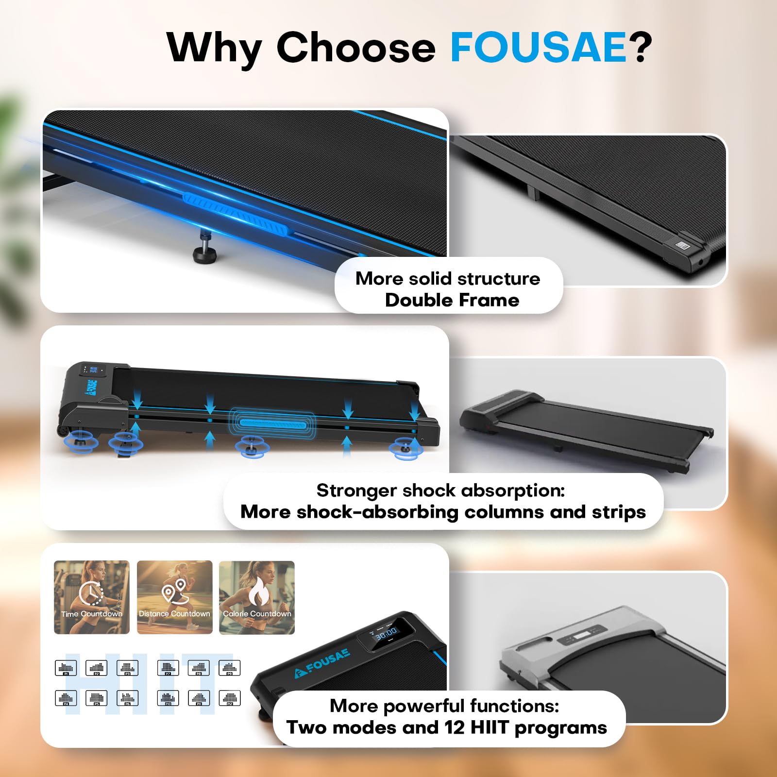 Amazon | FOUSAE ルームランナー ランニングマシン 折り畳みハンドル 