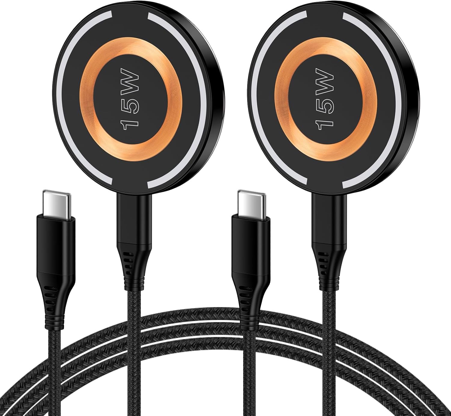 Magnetic Wireless Charger for iPhone 17 Pro/17Pro Max/17/16/15/14/13/12 Series/AirPods3/2/Pro, 2Pack 15W Mag-Safe Charger Fast Charging Pad for Samsung S25/24/23/22, Pixelsnap Charger for Google Pixel