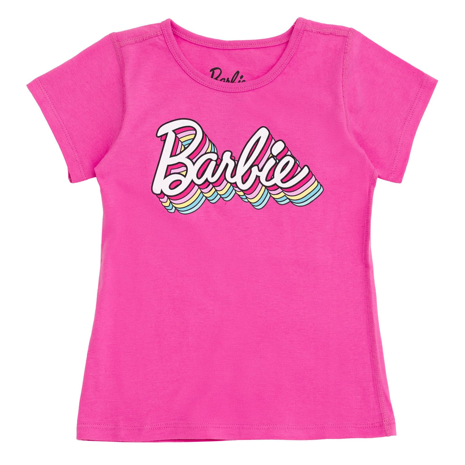 Barbie Mädchen 2er-Pack Adaptive T-Shirts, sensorisch freundlich, für kleine Kinder (Größen 4-7-8)