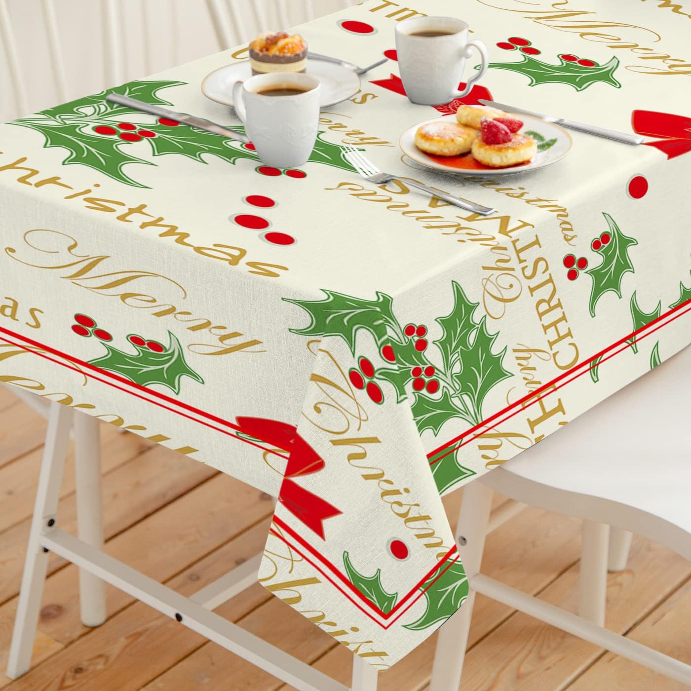 LRVTUEY Tablecloth Rectangle Christmas Tablecloth Table Cloths for Parties Waterproof Table Clothes Large Tablecloths for Rectangle Tables Washable Polyester Table Cover for Party Picnic Kitchen : Home & Kitchen