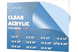 CALPALMY 1/8" Thick Clear Acrylic Sheets (Pre-Cut) for Versatile Projects