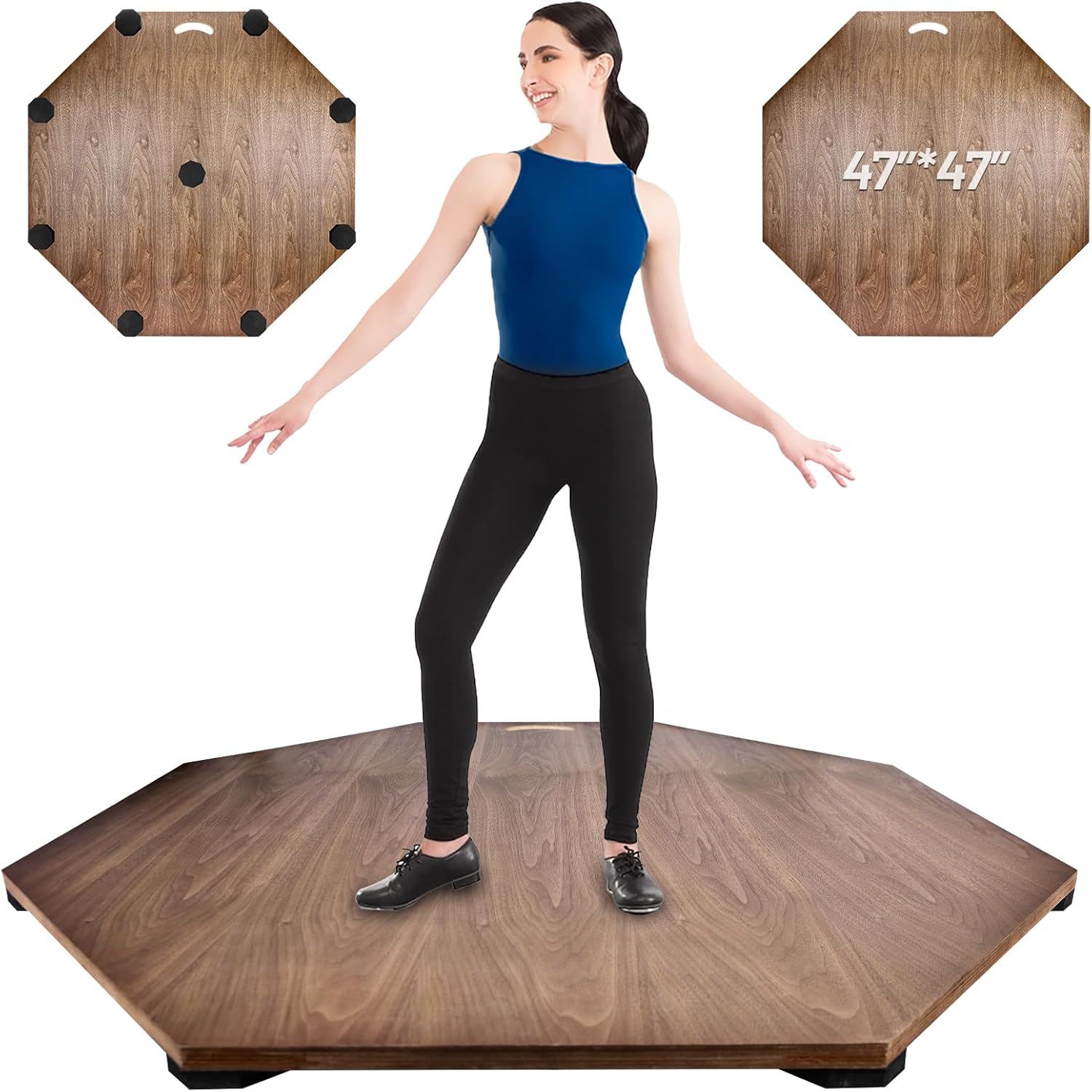 Portable Dance Floor, 48'' L x 48''W Tap Board for Tap Dancing, Tap Dancing Practice Board, Tap Dance Floor for Dancers Home & Outdoor.(XL)