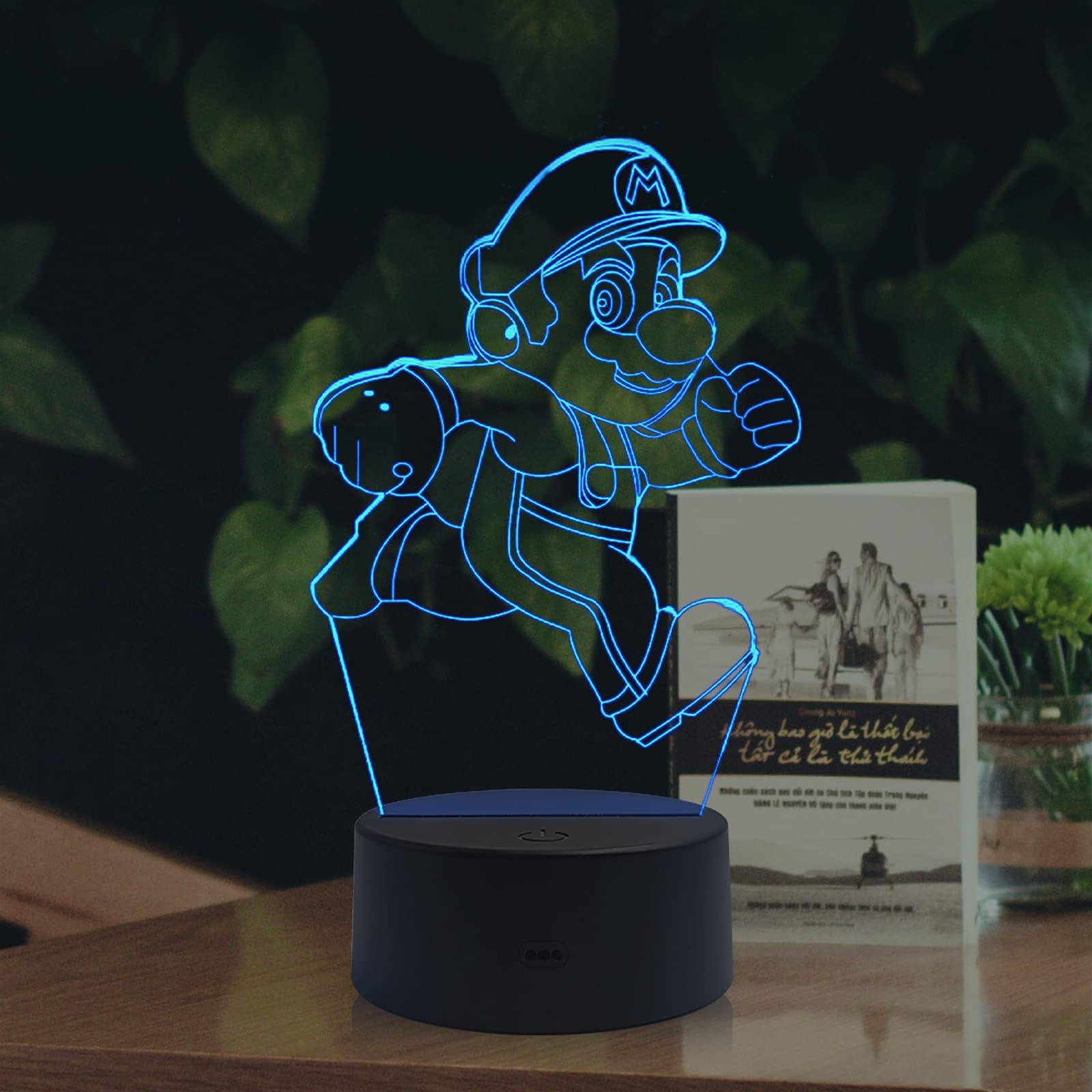 Yan-tech3D LED Night Light Touch Sensor Remote Control 16 Color USB Base Charge AA Battery Powered House Super for Children Baby Bedroom Lamp Desk Lamp Party Decor Kid Birthday Outdoor Portable