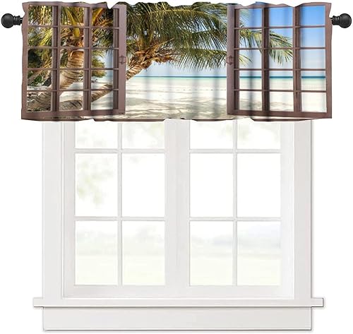 Miniatura 36 de Cortinas de cenefa de bosque gótico, cenefa de cortinas de bosque misterioso con niebla para cocina, dormitorio, sala de estar, 54 x 18 pulgadas