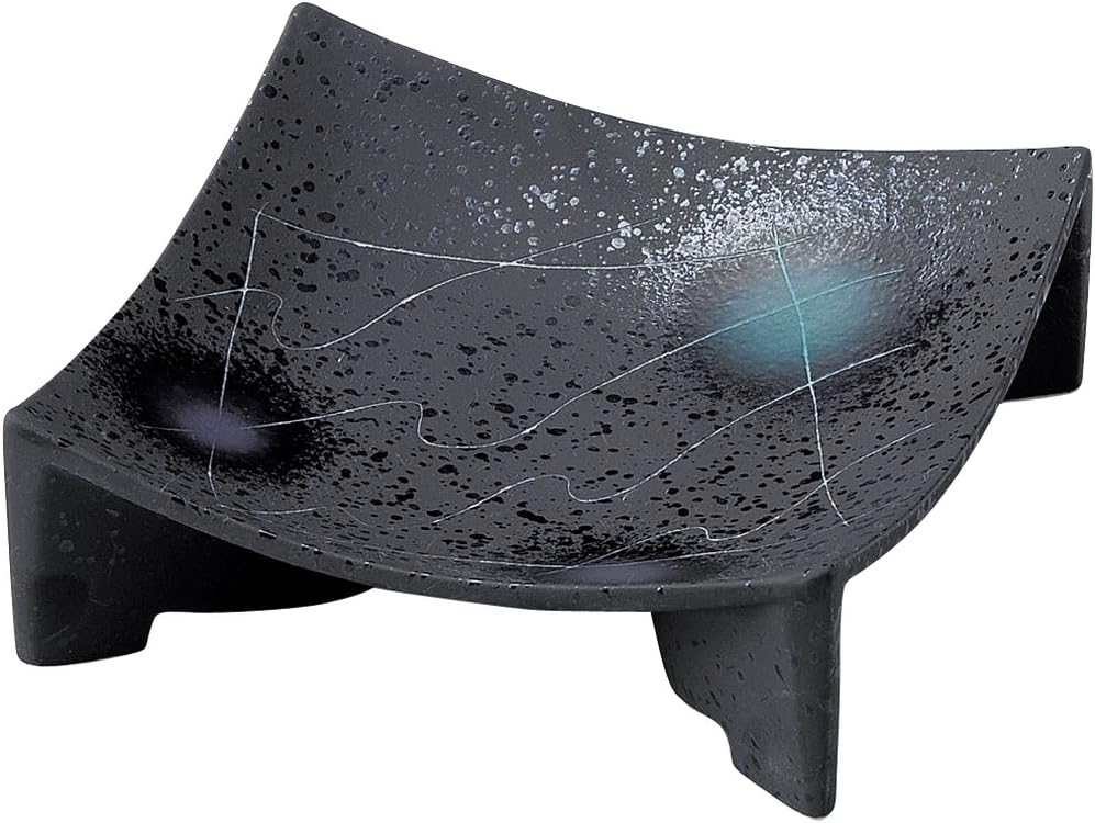 Yamashita Kogei 14739000 Black Matte Wire Carving Square Plate (Small) 4.7 x 2.4 inches (12 x 6 cm)