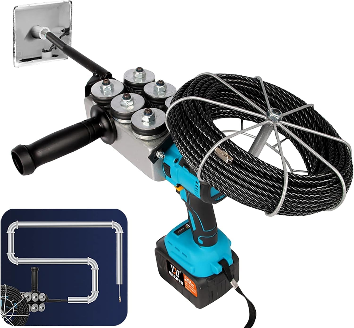 Einfädler Für Versteckte Kabel, Automatischer Kabeleinzieher, 40 M/Min Ziehgeschwindigkeit, 30M Einziehband, 6 Präzisionsräder, Bürstenloser Motor, Für Renovierung Und Neubau
