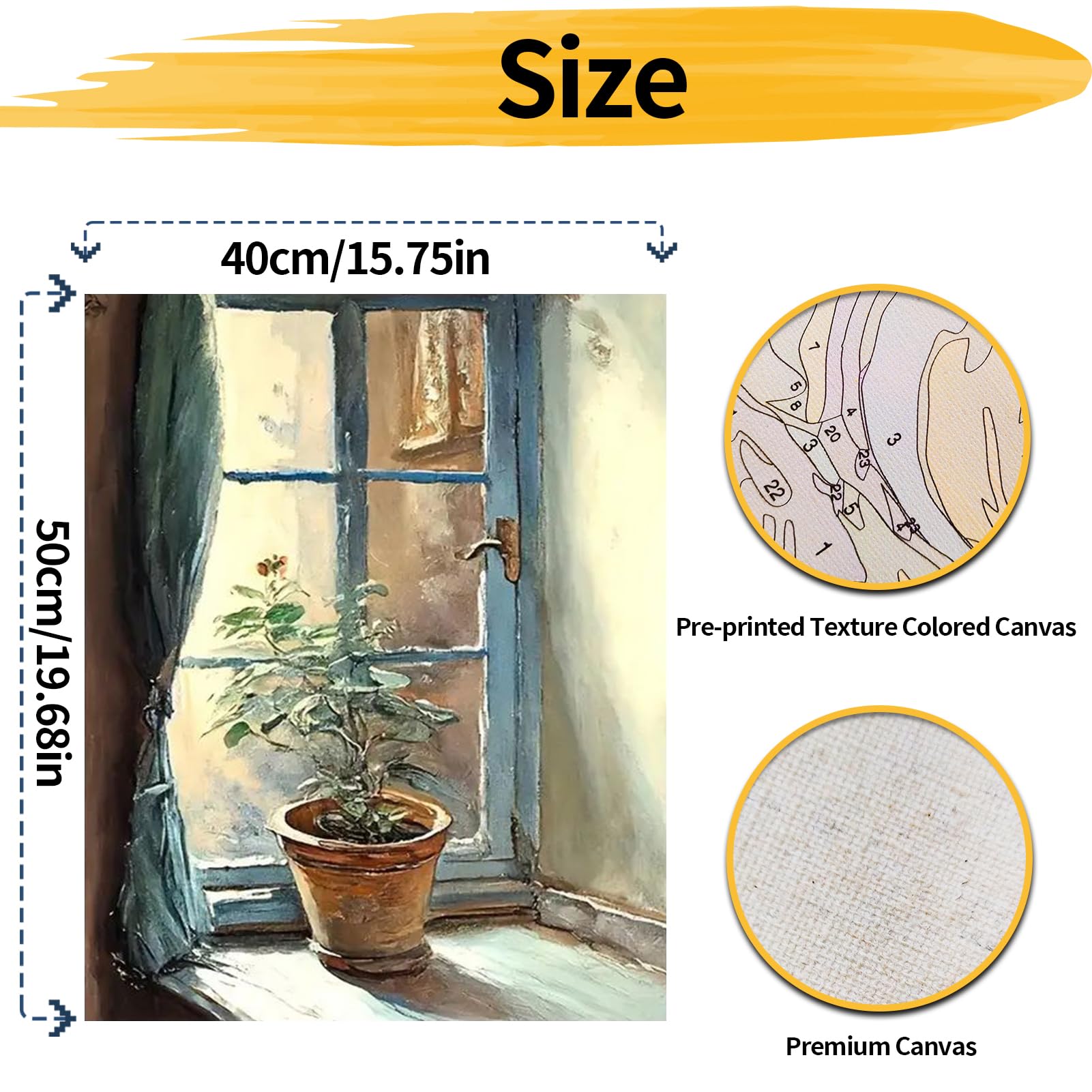 YALKIN Paint by Numbers Kits for Adults Painting by Number Kits On Canvas,Without Frame DIY Color Oil Painting Acrylic Paints,Home Wall Decor 16x20in/40x50cm - Image 2